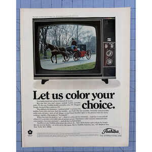1969 Toshiba Aspen TV Original Vintage Advertisement Color Television Print Ad